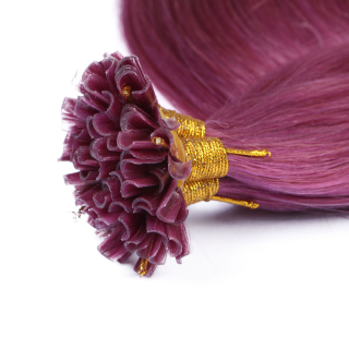 25 x Keratin Bonding Hair Extensions - Violett - 100% Echthaar - NOVON EXTENTIONS 50 cm - 1 g