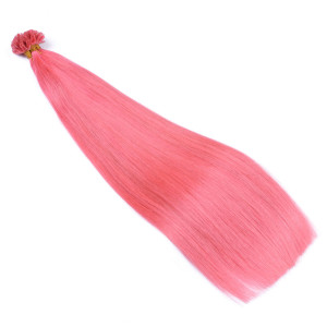 25 x Keratin Bonding Hair Extensions - Pink - 100% Echthaar - NOVON EXTENTIONS 60 cm - 0,5 g