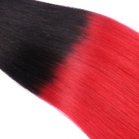 25 x Keratin Bonding Hair Extensions - 1b/Red Ombre - 100% Echthaar - NOVON EXTENTIONS 60 cm - 0,5 g
