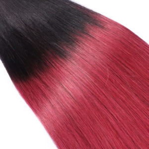 25 x Keratin Bonding Hair Extensions - 1b/Burg Ombre - 100% Echthaar - NOVON EXTENTIONS 60 cm - 0,5 g