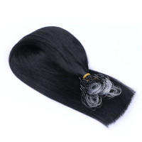 25 x Micro Ring / Loop - 1 Schwarz - Hair Extensions 100% Echthaar - NOVON EXTENTIONS 50 cm - 1 g
