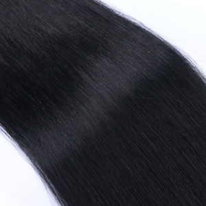 25 x Micro Ring / Loop - 1 Schwarz - Hair Extensions 100% Echthaar - NOVON EXTENTIONS 60 cm - 1 g