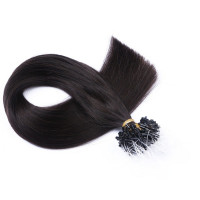 25 x Micro Ring / Loop - 1b Schwarzbraun - Hair Extensions 100% Echthaar - NOVON EXTENTIONS 50 cm - 1 g