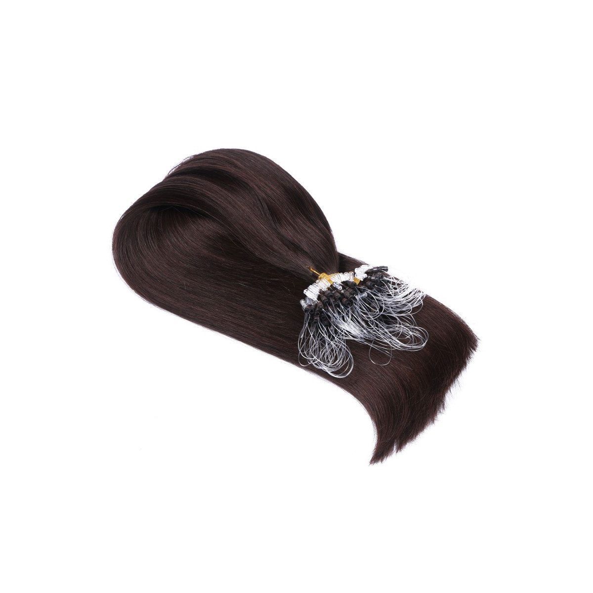 25 x Micro Ring / Loop - 2 Dunkelbraun - Hair Extensions...