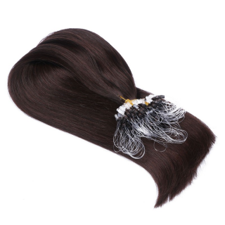 25 x Micro Ring / Loop - 2 Dunkelbraun - Hair Extensions 100% Echthaar - NOVON EXTENTIONS 50 cm - 1g