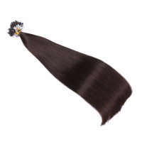 25 x Micro Ring / Loop - 2 Dunkelbraun - Hair Extensions 100% Echthaar - NOVON EXTENTIONS 50 cm - 1g