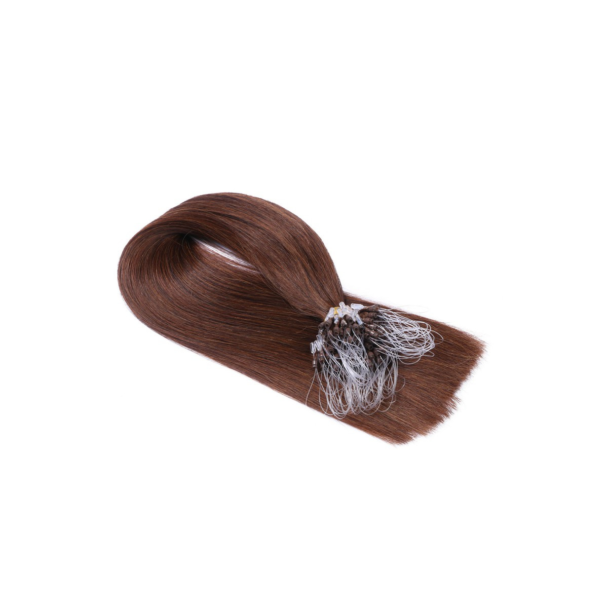 25 x Micro Ring / Loop - 4 Schokobraun - Hair Extensions...