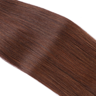 25 x Micro Ring / Loop - 4 Schokobraun - Hair Extensions 100% Echthaar - NOVON EXTENTIONS 50 cm - 1 g