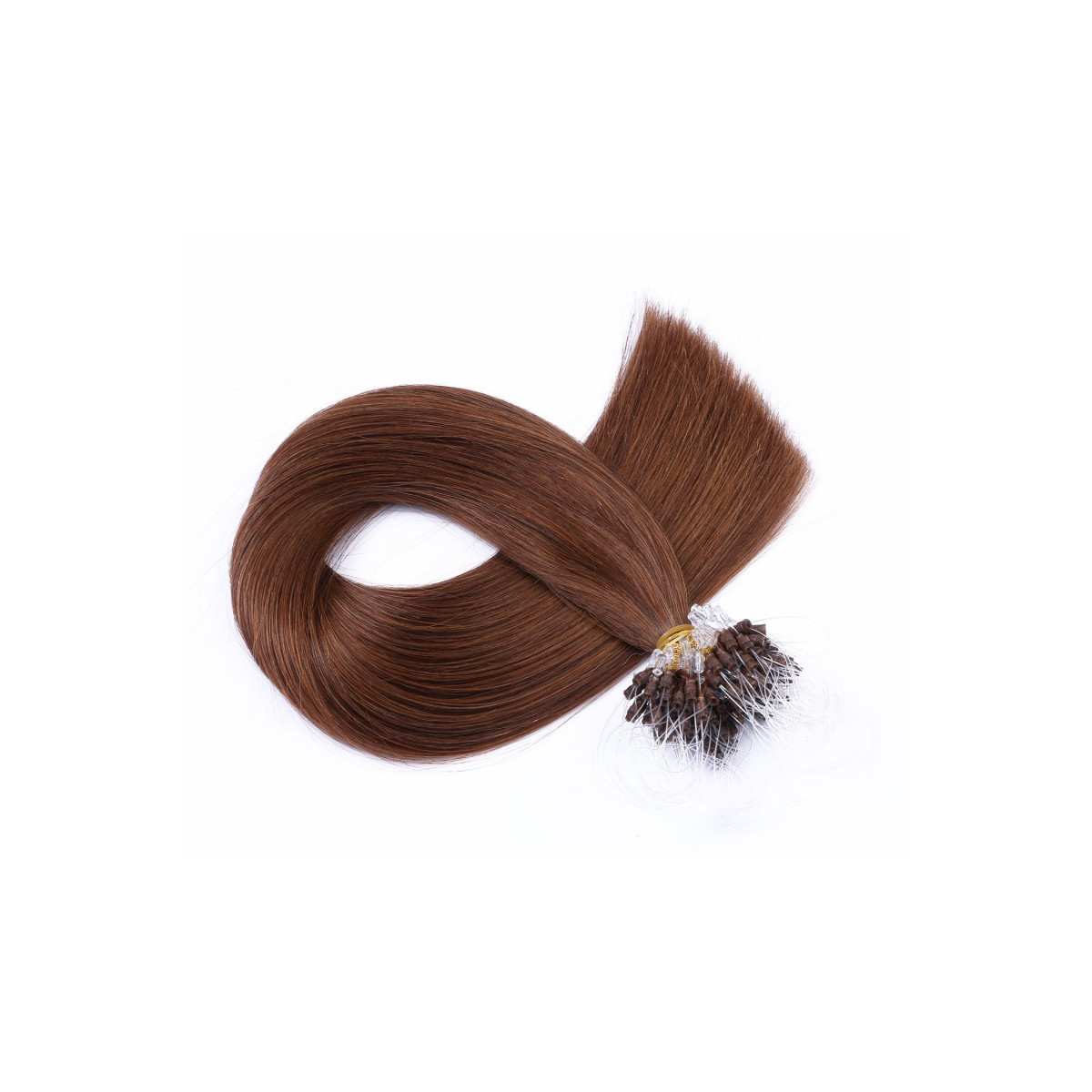 25 x Micro Ring / Loop - 6 Braun - Hair Extensions 100%...