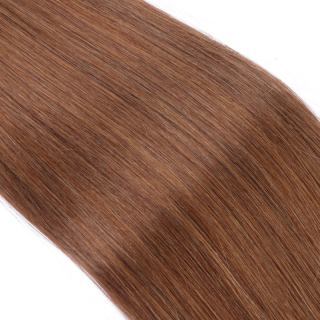 25 x Micro Ring / Loop - 8 Goldbraun - Hair Extensions 100% Echthaar - NOVON EXTENTIONS 60 cm - 1 g