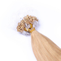 25 x Micro Ring / Loop - 18 Naturaschblond - Hair Extensions 100% Echthaar - NOVON EXTENTIONS 50 cm - 1 g