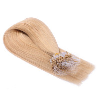 25 x Micro Ring / Loop - 18 Naturaschblond - Hair Extensions 100% Echthaar - NOVON EXTENTIONS 50 cm - 0,5 g