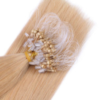 25 x Micro Ring / Loop - 18 Naturaschblond - Hair Extensions 100% Echthaar - NOVON EXTENTIONS 50 cm - 0,5 g