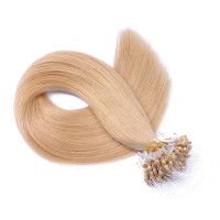25 x Micro Ring / Loop - 18 Naturaschblond - Hair Extensions 100% Echthaar - NOVON EXTENTIONS 50 cm - 0,5 g