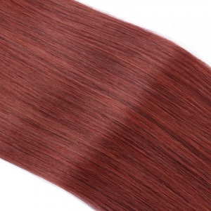 25 x Micro Ring / Loop - 14 Rot - Hair Extensions 100% Echthaar - NOVON EXTENTIONS 60 cm - 1 g