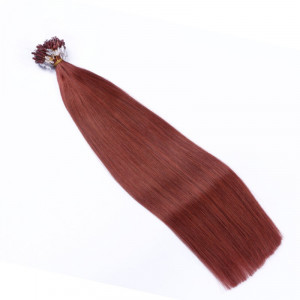 25 x Micro Ring / Loop - 14 Rot - Hair Extensions 100% Echthaar - NOVON EXTENTIONS 60 cm - 1 g