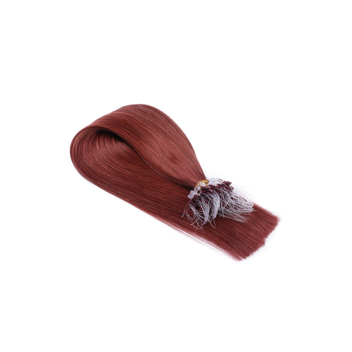 25 x Micro Ring / Loop - 14 Rot - Hair Extensions 100%...