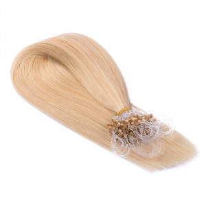 25 x Micro Ring / Loop - 24 Goldblond - Hair Extensions 100% Echthaar - NOVON EXTENTIONS 50 cm - 0,5 g