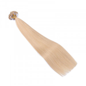 25 x Micro Ring / Loop - 24 Goldblond - Hair Extensions 100% Echthaar - NOVON EXTENTIONS 50 cm - 0,5 g
