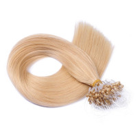 25 x Micro Ring / Loop - 24 Goldblond - Hair Extensions 100% Echthaar - NOVON EXTENTIONS 50 cm - 0,5 g