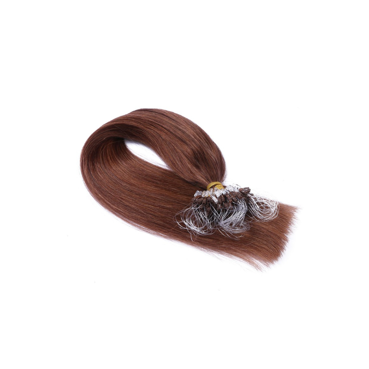 25 x Micro Ring / Loop - 33 Rotbraun - Hair Extensions...