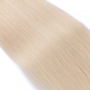 25 x Micro Ring / Loop - 60 Weissblond - Hair Extensions 100% Echthaar - NOVON EXTENTIONS 60 cm - 1 g
