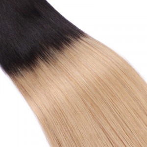 25 x Micro Ring / Loop - 1b/24 Ombre - Hair Extensions 100% Echthaar - NOVON EXTENTIONS 60 cm - 1 g