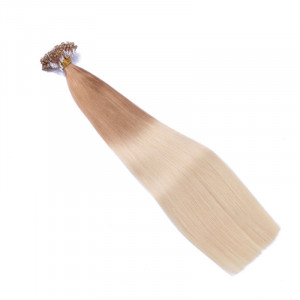 25 x Micro Ring / Loop - 12/60 Ombre - Hair Extensions 100% Echthaar - NOVON EXTENTIONS 60 cm - 0,5 g