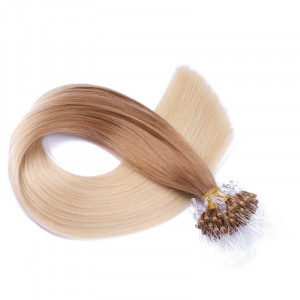 25 x Micro Ring / Loop - 12/60 Ombre - Hair Extensions 100% Echthaar - NOVON EXTENTIONS 60 cm - 0,5 g