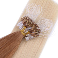 25 x Micro Ring / Loop - 12/60 Ombre - Hair Extensions 100% Echthaar - NOVON EXTENTIONS 60 cm - 0,5 g