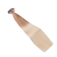 25 x Micro Ring / Loop - 12/60 Ombre - Hair Extensions 100% Echthaar - NOVON EXTENTIONS 60 cm - 0,5 g