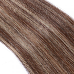 25 x Micro Ring / Loop - 4/24 Gesträhnt - Hair Extensions 100% Echthaar - NOVON EXTENTIONS 50 cm - 0,5 g