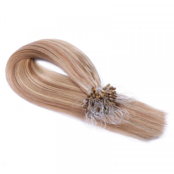 25 x Micro Ring / Loop - 12/613 Gesträhnt - Hair Extensions 100% Echthaar - NOVON EXTENTIONS 50 cm - 0,5 g