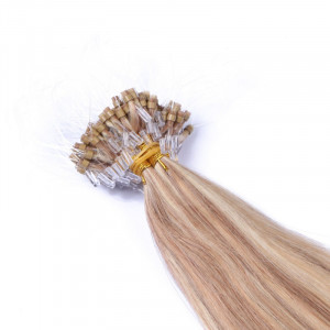 25 x Micro Ring / Loop - 12/613 Gesträhnt - Hair Extensions 100% Echthaar - NOVON EXTENTIONS 50 cm - 0,5 g