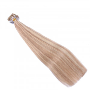 25 x Micro Ring / Loop - 12/613 Gesträhnt - Hair Extensions 100% Echthaar - NOVON EXTENTIONS 50 cm - 0,5 g