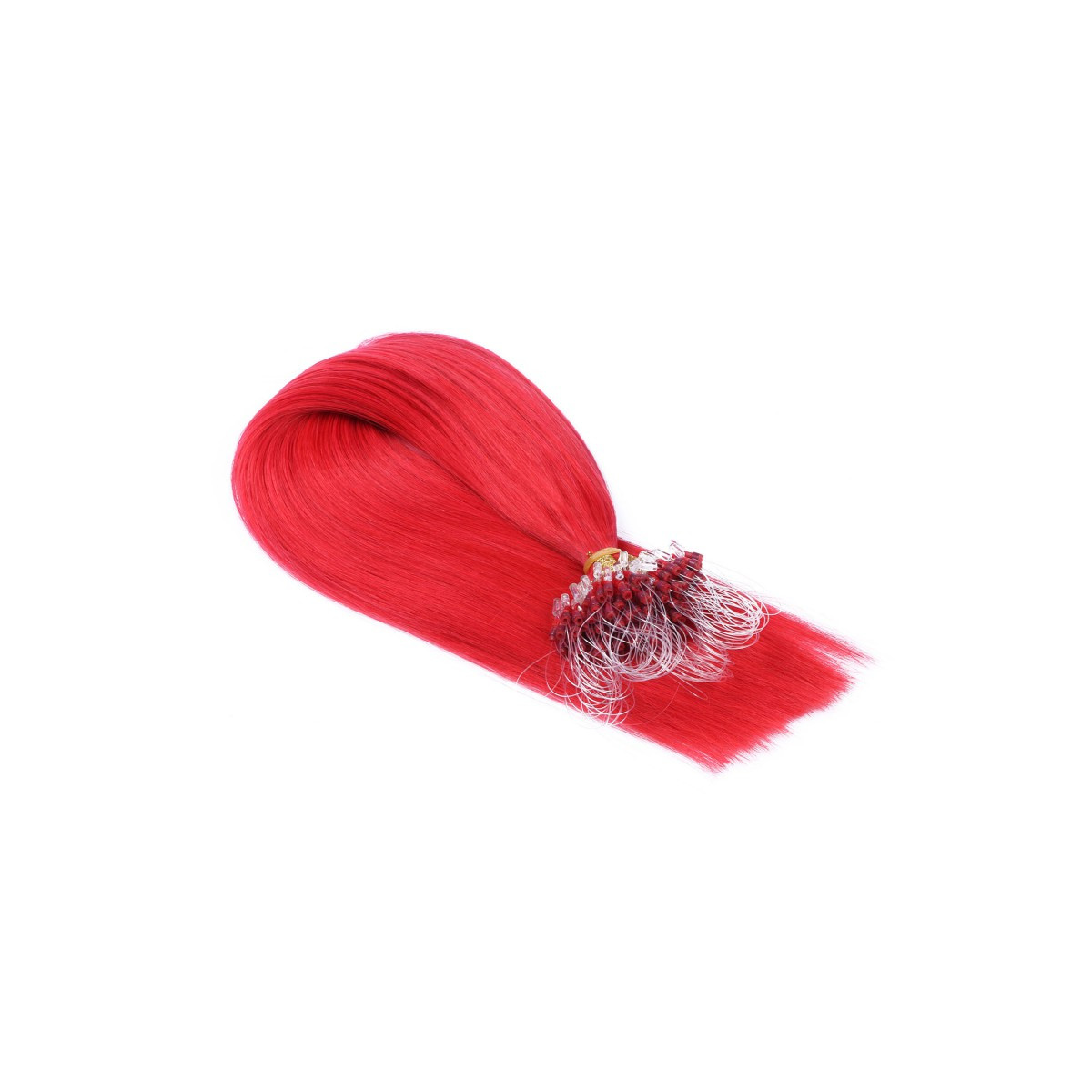 25 x Micro Ring / Loop - Red - Hair Extensions 100%...