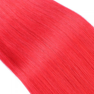 25 x Micro Ring / Loop - Red - Hair Extensions 100% Echthaar - NOVON EXTENTIONS 50 cm - 0,5 g