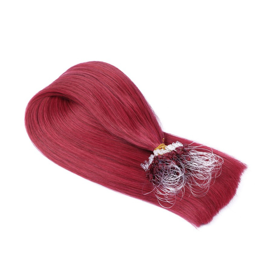 25 x Micro Ring / Loop - Burg - Hair Extensions 100%...