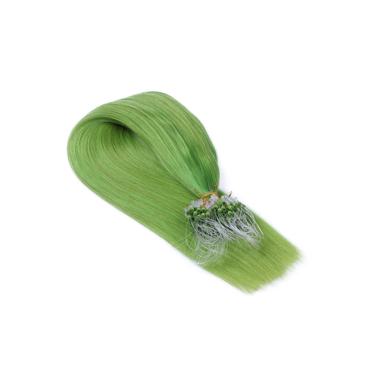 25 x Micro Ring / Loop - Grün - Hair Extensions 100%...