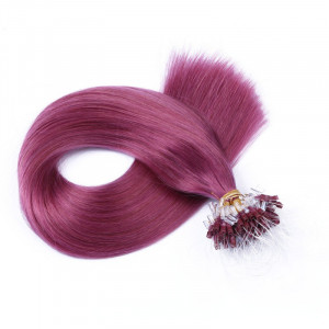 25 x Micro Ring / Loop - Violett - Hair Extensions 100% Echthaar - NOVON EXTENTIONS 50 cm - 1 g