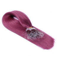 25 x Micro Ring / Loop - Violett - Hair Extensions 100% Echthaar - NOVON EXTENTIONS 50 cm - 1 g
