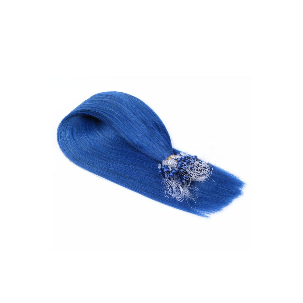 25 x Micro Ring / Loop - Blue - Hair Extensions 100%...