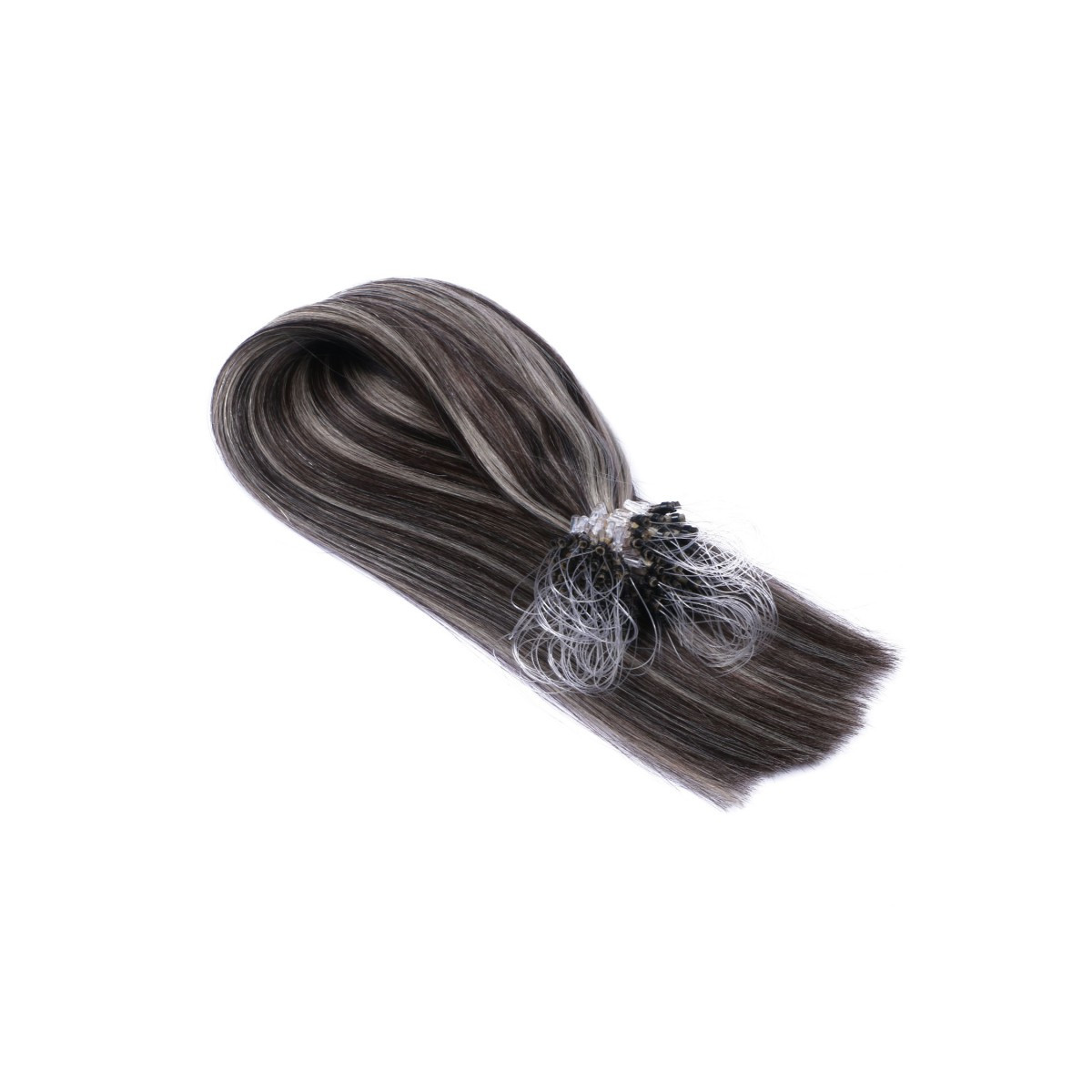 25 x Micro Ring / Loop - 1b/Grey Gesträhnt - Hair...