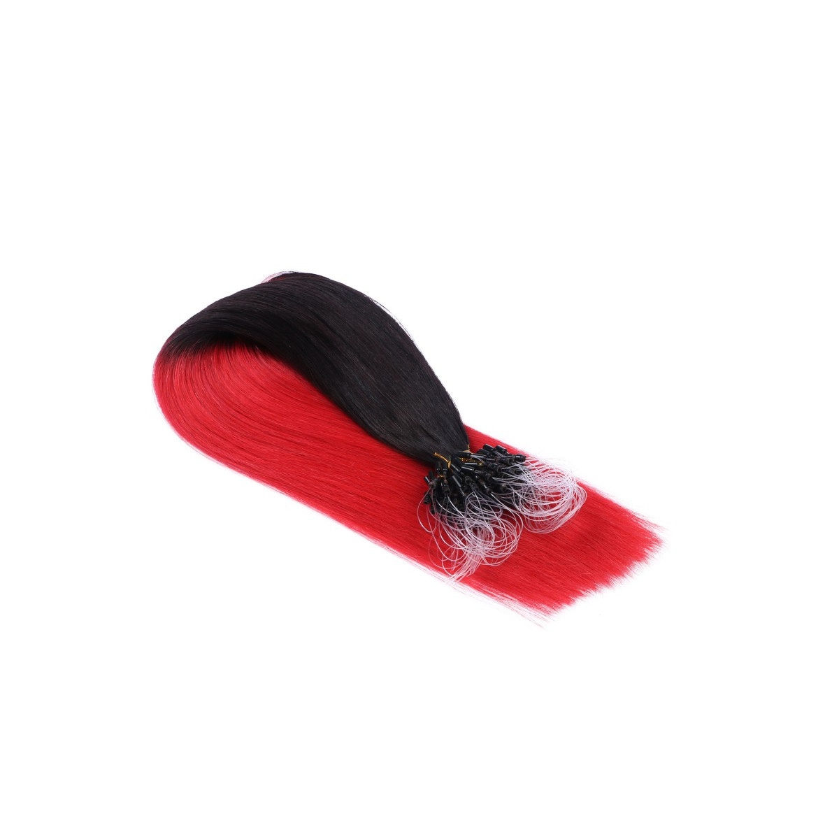 25 x Micro Ring / Loop - 1B/Red Ombre - Hair Extensions...
