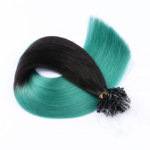 25 x Micro Ring / Loop - 1B/Sky Ombre - Hair Extensions 100% Echthaar - NOVON EXTENTIONS 50 cm - 0,5 g
