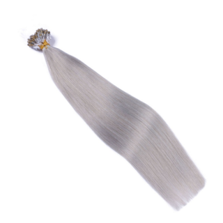 25 x Micro Ring / Loop - Silver - Hair Extensions 100% Echthaar - NOVON EXTENTIONS 50 cm - 1 g