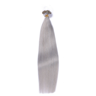 25 x Micro Ring / Loop - Silver - Hair Extensions 100% Echthaar - NOVON EXTENTIONS 50 cm - 1 g