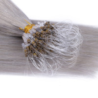 25 x Micro Ring / Loop - Silver - Hair Extensions 100% Echthaar - NOVON EXTENTIONS 50 cm - 1 g