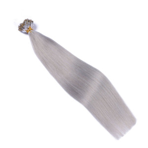 25 x Micro Ring / Loop - Silver - Hair Extensions 100% Echthaar - NOVON EXTENTIONS 60 cm - 1 g