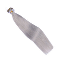 25 x Micro Ring / Loop - Silver - Hair Extensions 100% Echthaar - NOVON EXTENTIONS 50 cm - 0,5 g